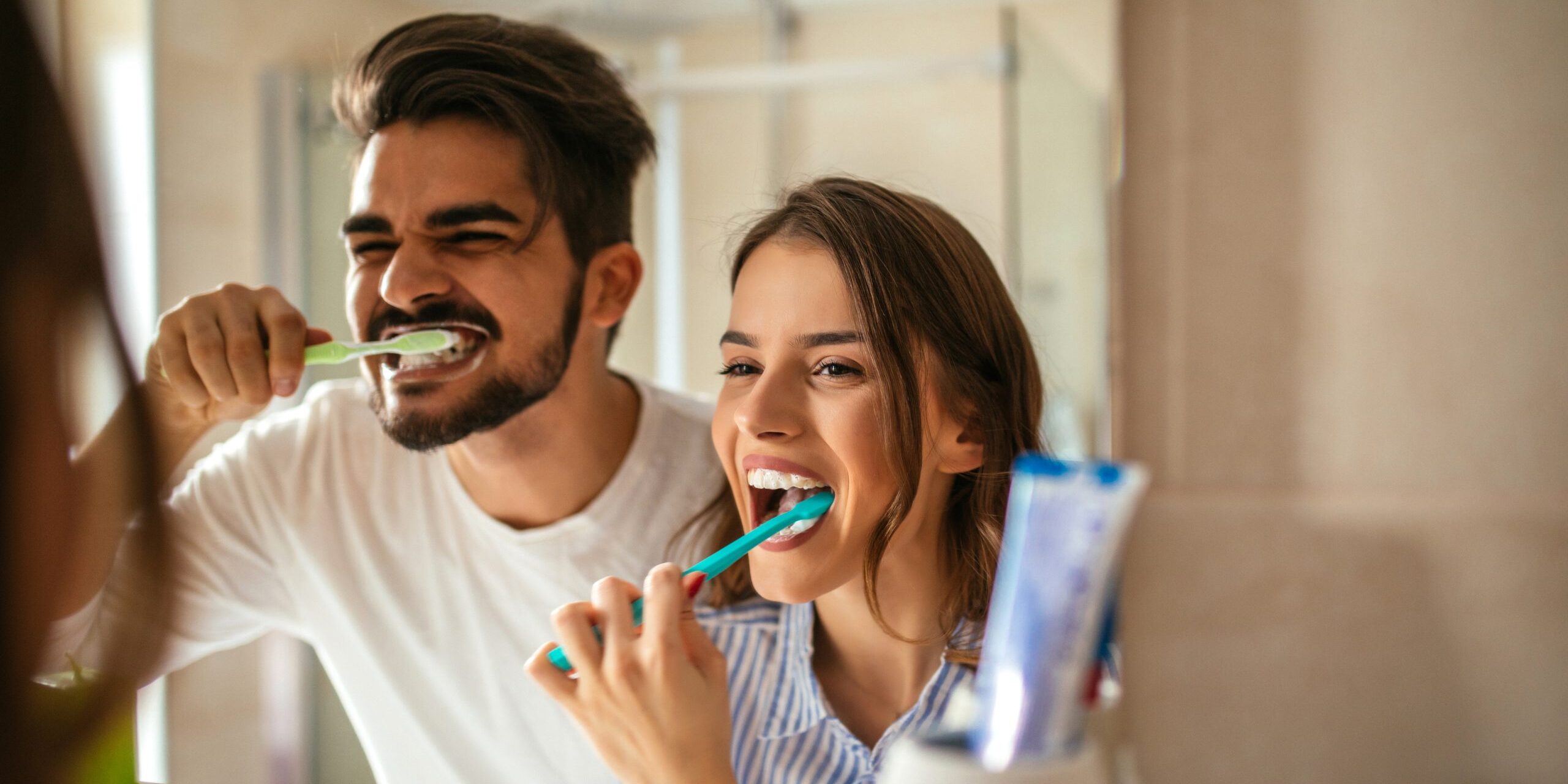 Brushing my teeth